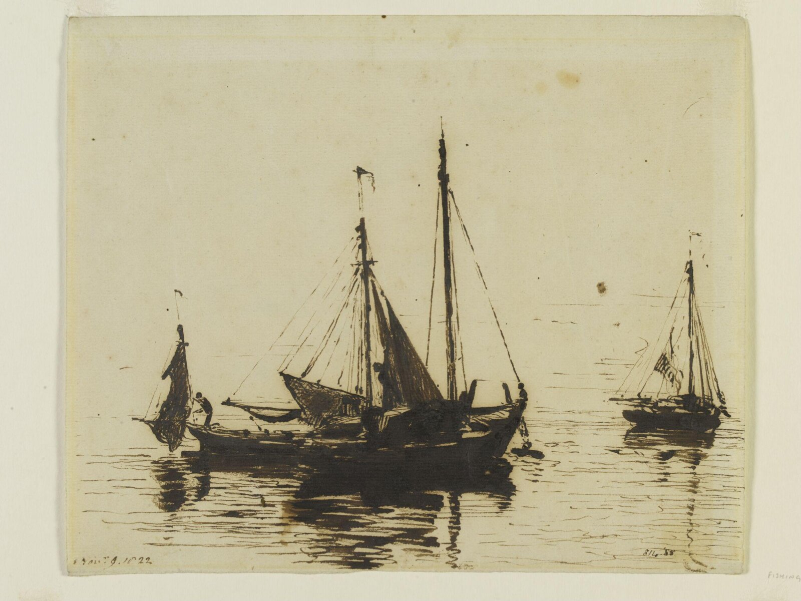 Fishing boats at anchor, John Constable, 9 November, 1822