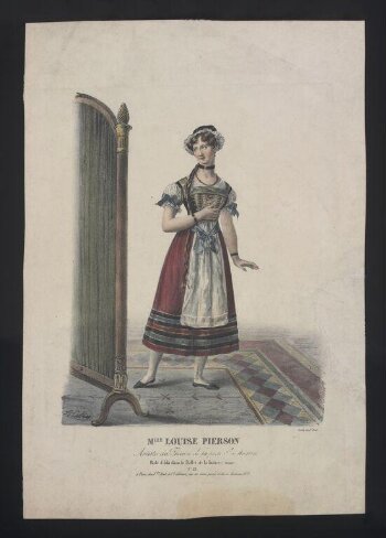 'Mlle Louise Pierson Artiste du Théatre de la porte St. Martin Role d'Ida dans le Ballet de la latiere suisse.'