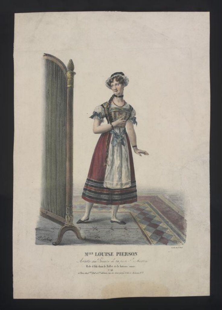 'Mlle Louise Pierson Artiste du Théatre de la porte St. Martin Role d'Ida dans le Ballet de la latiere suisse.' image
