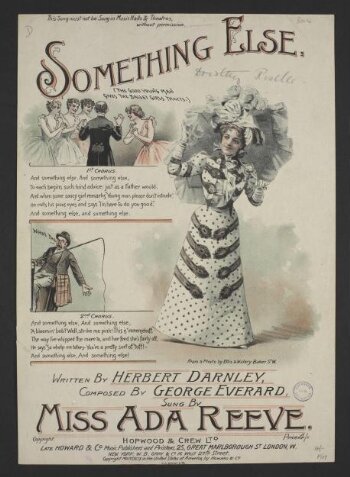 Music sheet cover for 'Something Else' sung by Ada Reeve