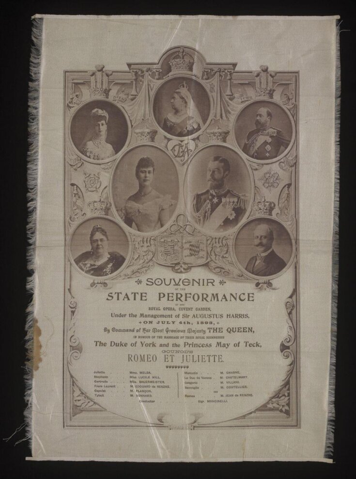 Silk programme of the State Performance at the Royal Opera, Covent Garden, 4th July 1893 top image