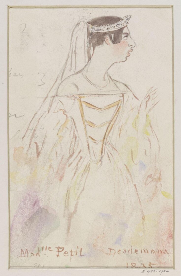 drawing of Mlle Petit as Desdemona at the English Opera House top image