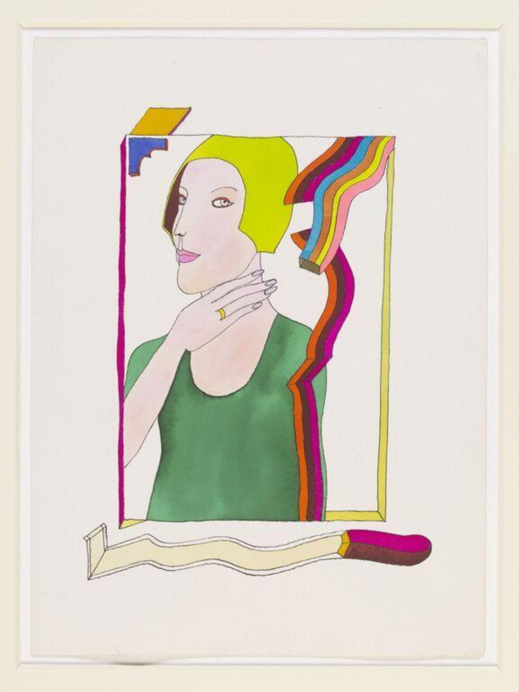 Woman in a Green Hat, Barbara Nessim, 1967