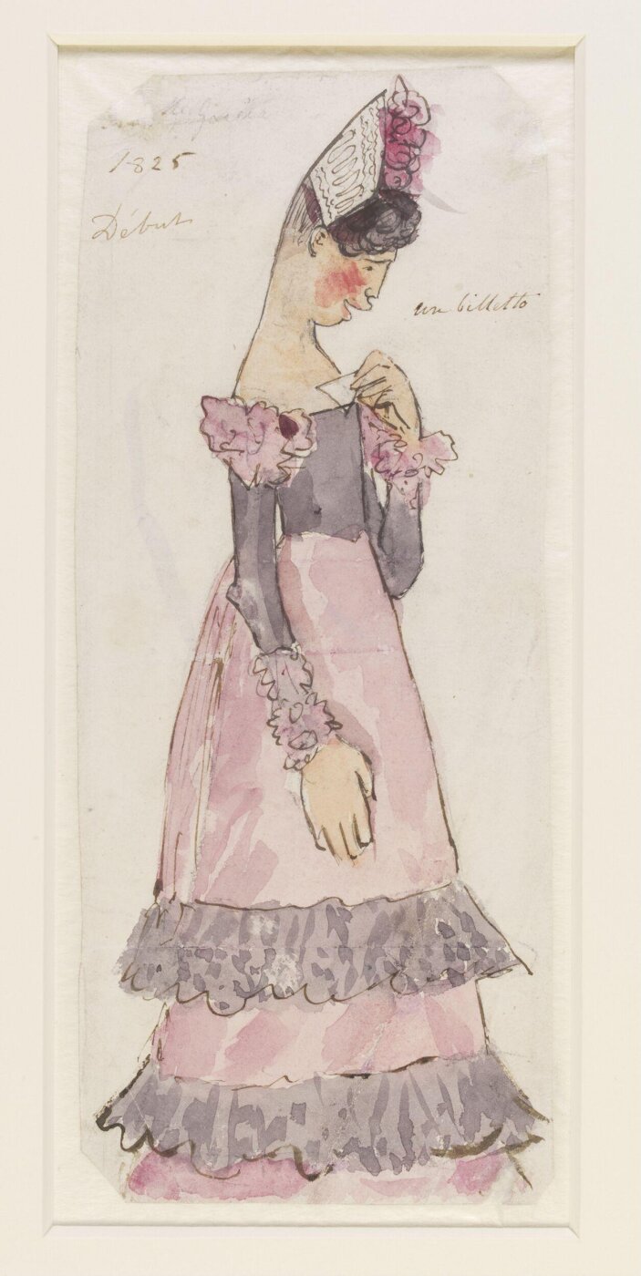 Alfred Edward Chalon, drawing of Madame Malibran in Barber of Seville