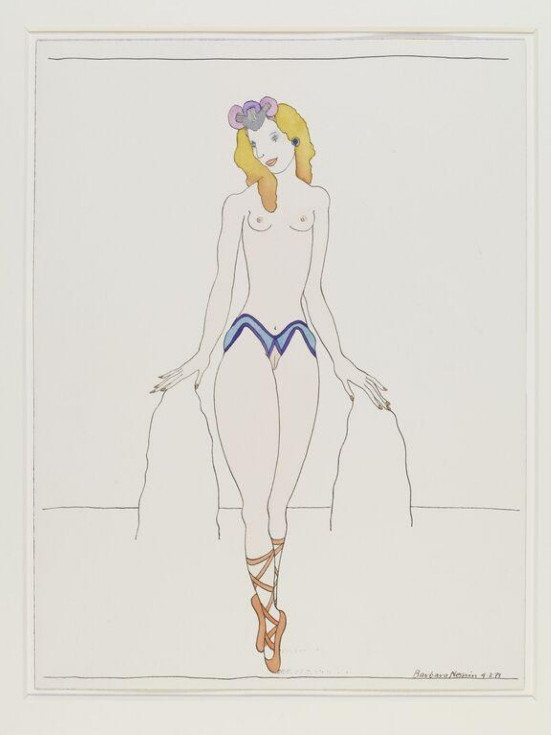 WomanGirl with Turquoise and Purple Panty, Barbara Nessim, 1973