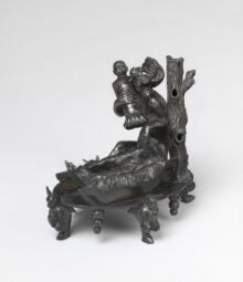 Inkstand with a monkey taking a baby from its cradle thumbnail 1