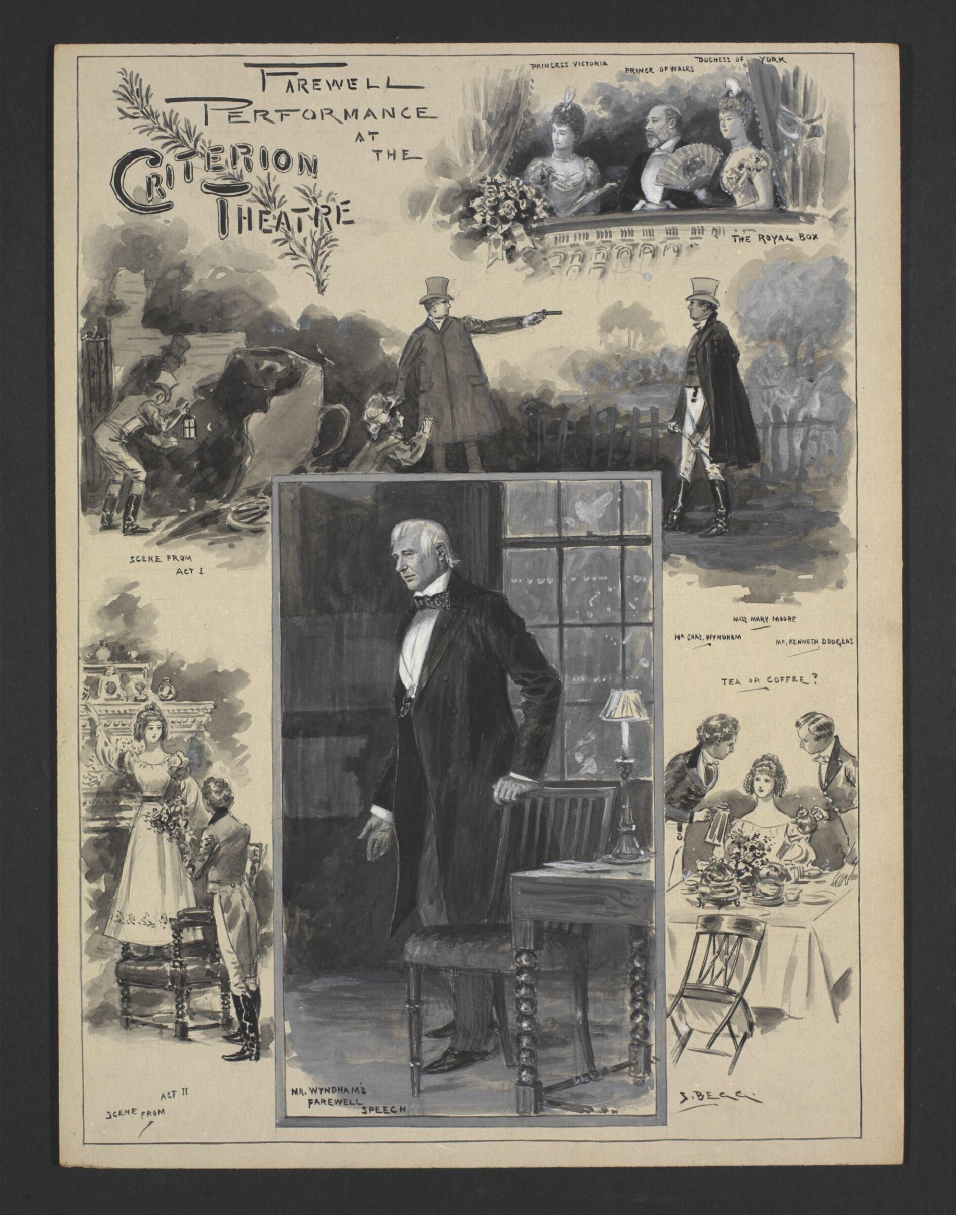 Farewell performance at the Criterion Theatre, Samuel Begg, 29th July 1899
