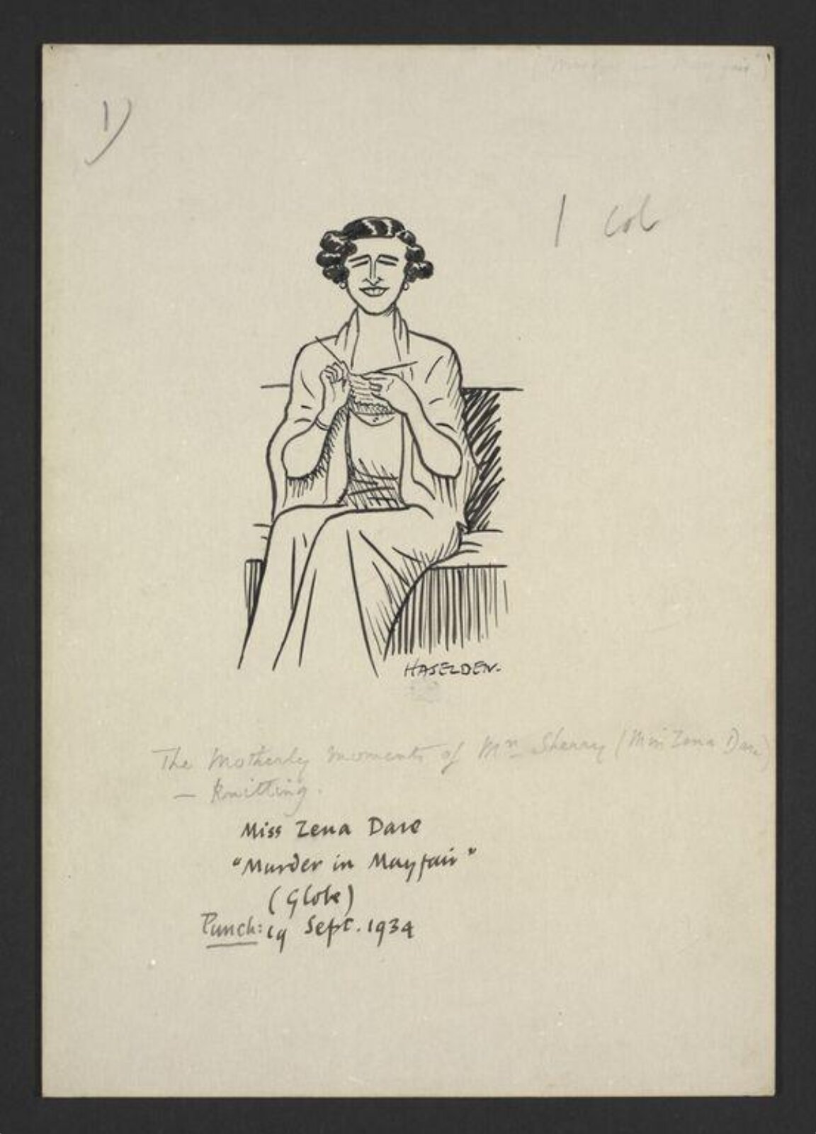 Drawing, William Kerridge Haselden, 1934