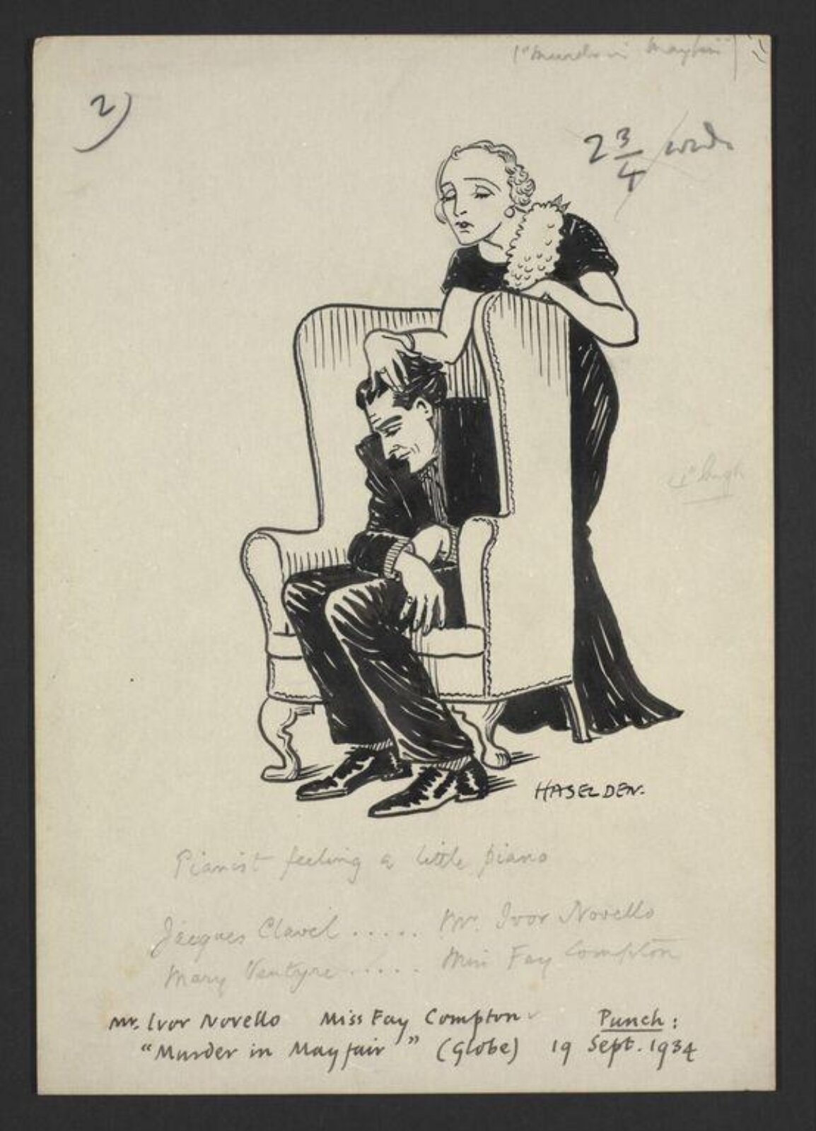 Drawing, William Kerridge Haselden, 1934