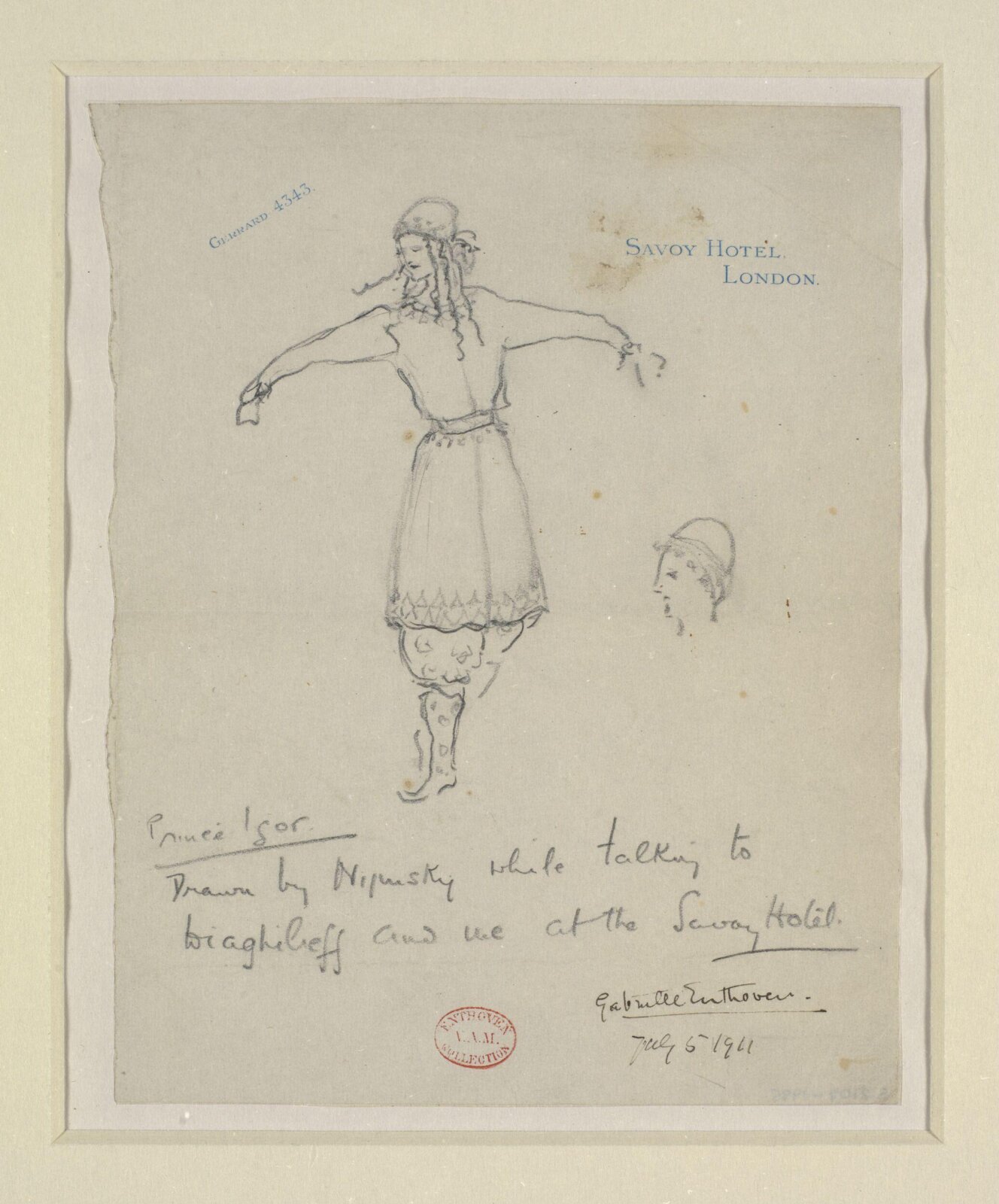 Drawing, Vaslav Nijinsky, 1911