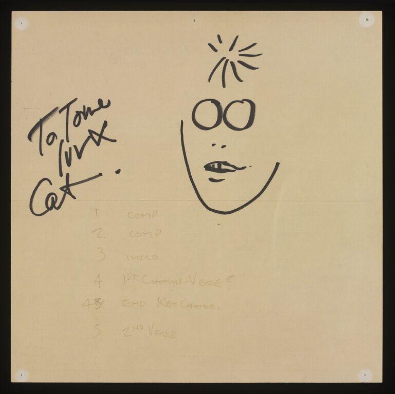 Drawing, Cat Stevens, ca. 1975