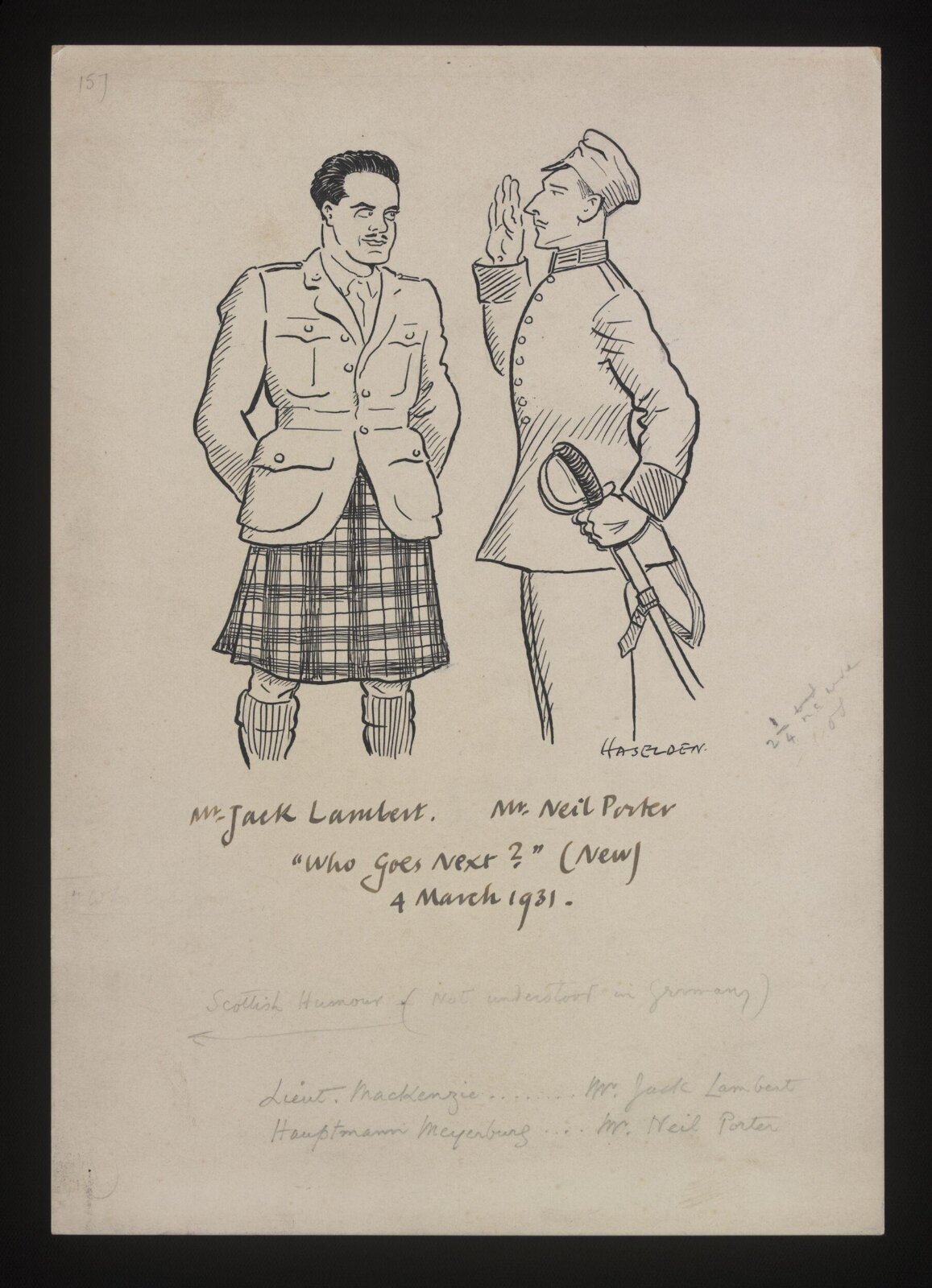 Drawing, William Kerridge Haselden, 04/03/1931