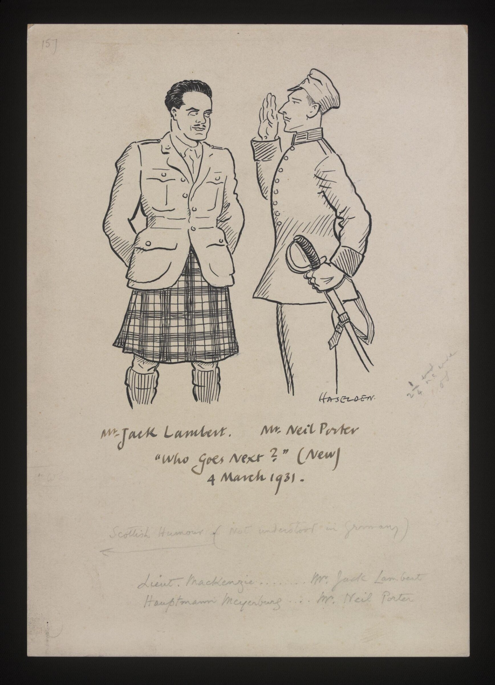 Drawing, William Kerridge Haselden, 04/03/1931