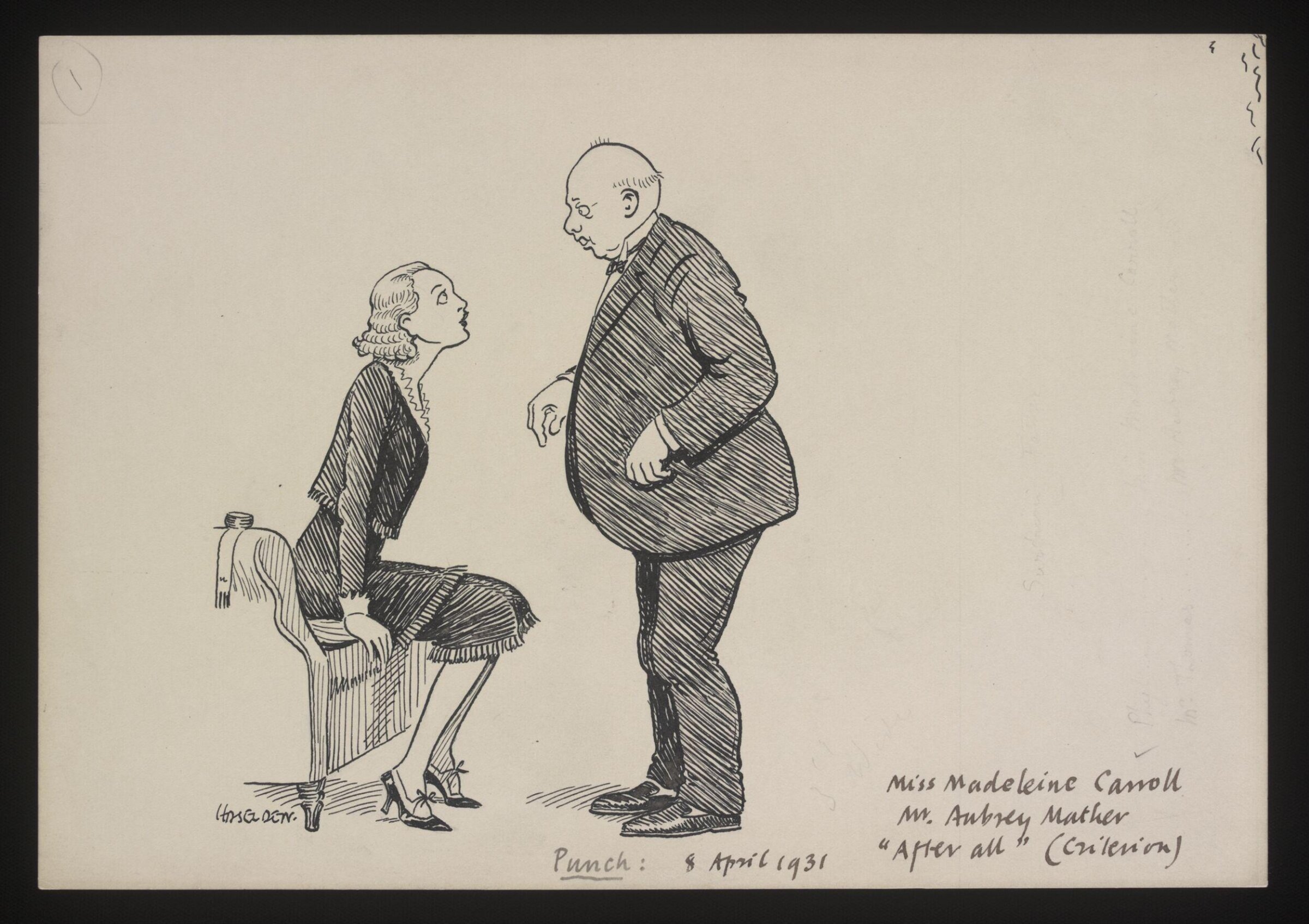 Drawing, William Kerridge Haselden, 8/04/1931
