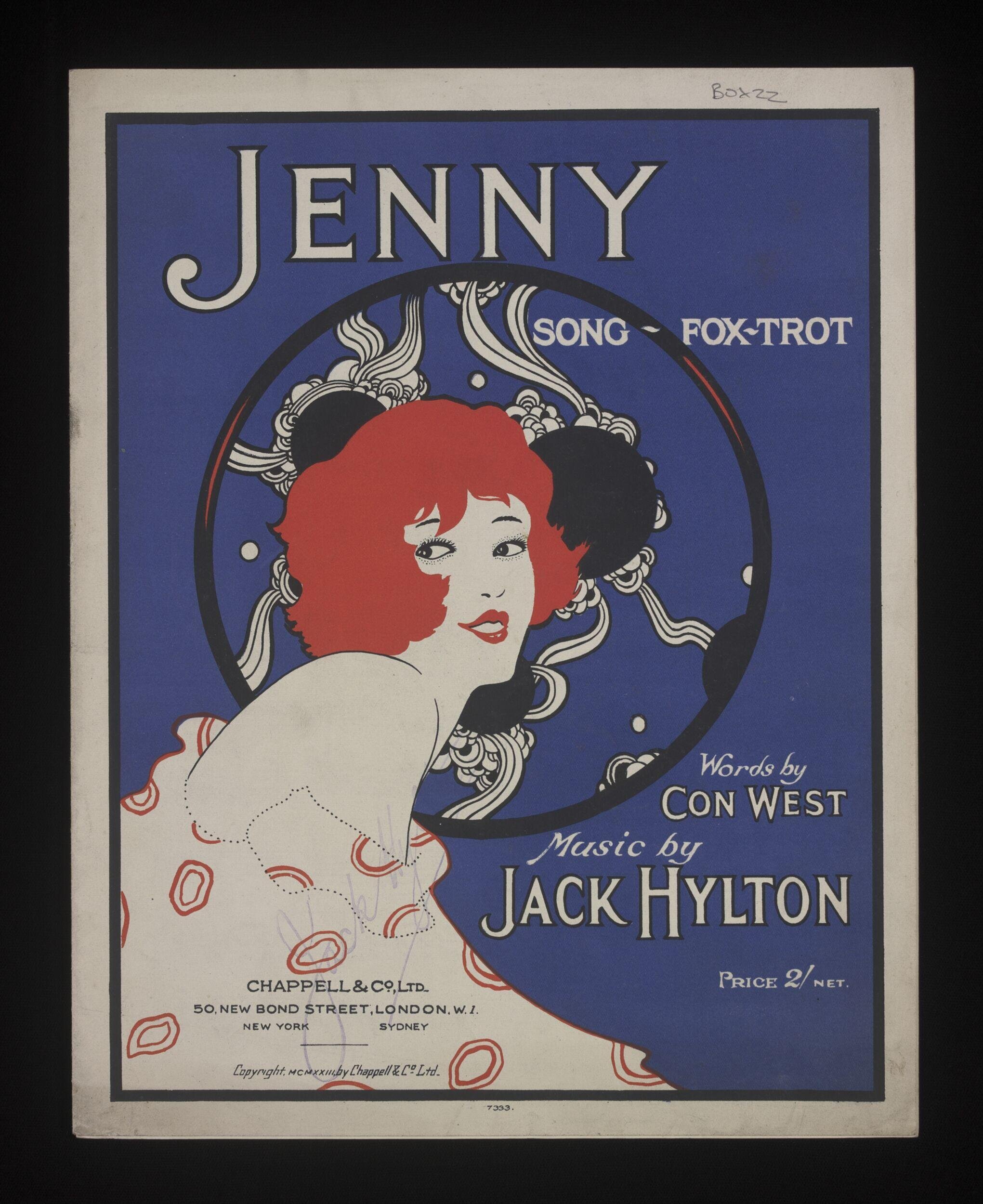 Jenny Song-Foxtrot by Chappell & Co.
