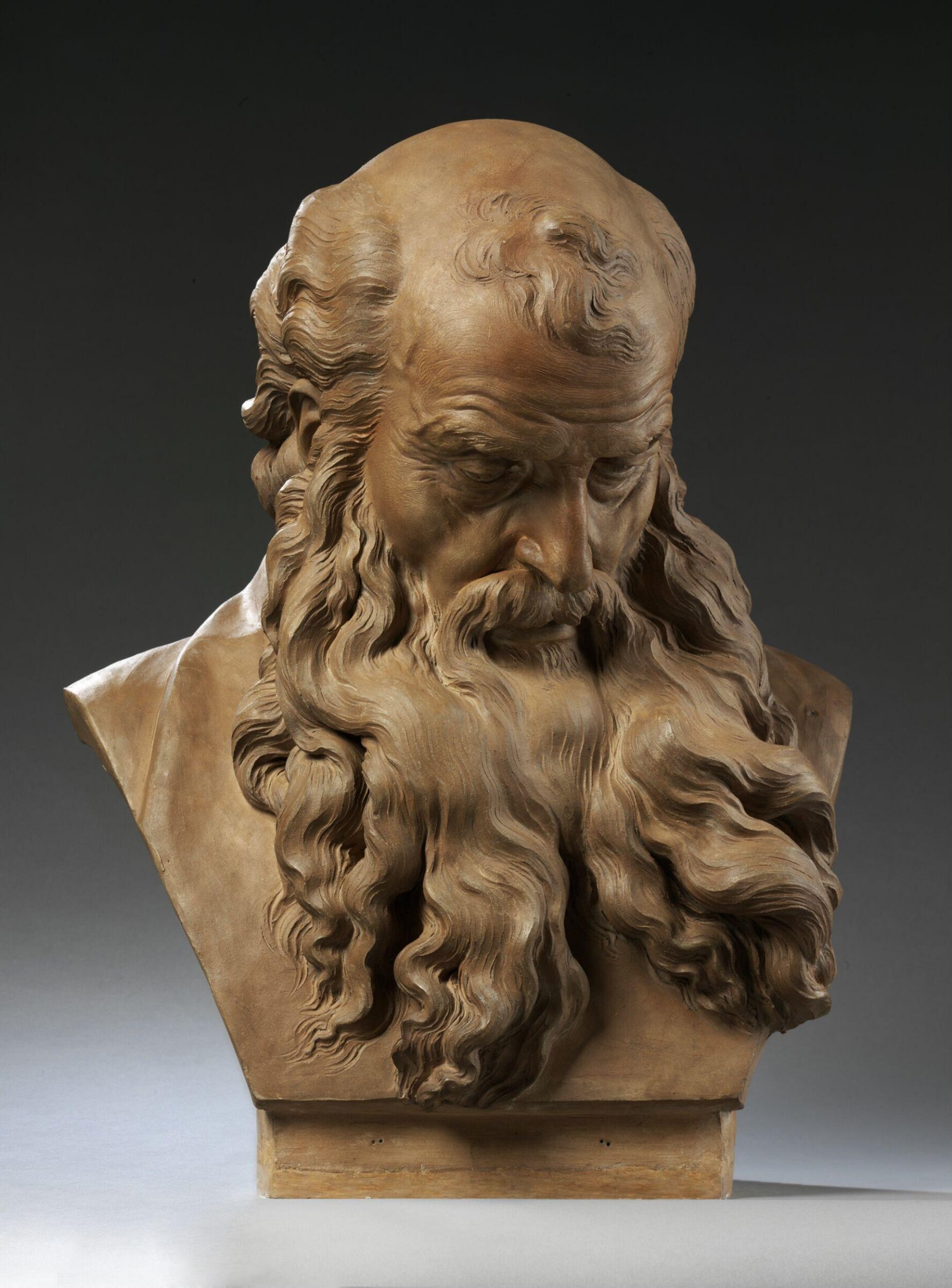 Head of a Bearded Old Man, Augustin Pajou, 1761