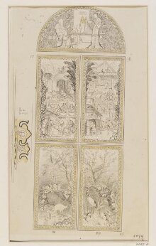 Design for a window illustrating Chinese ceramic manufacture thumbnail 1