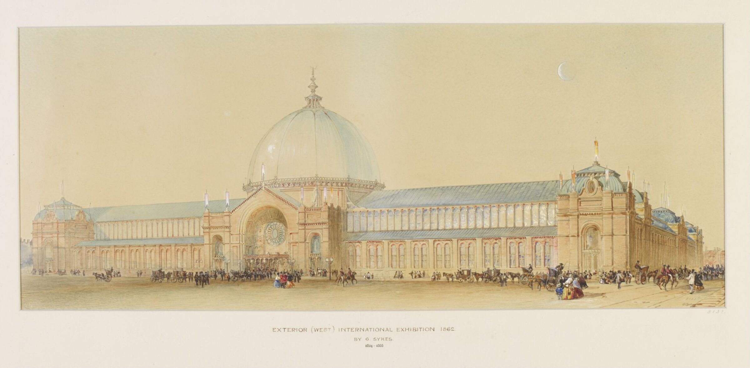 A perspective view of the west front of the International Exhibition 1862, Godfrey Sykes, nineteenth century