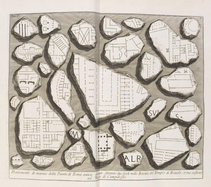 Fragments of the Marble Plan of ancient Rome (from the Severan Marble Plan) top image