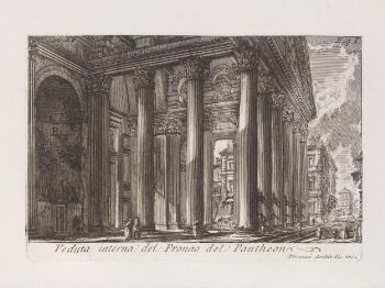 Interior view of the porch of the Pantheon