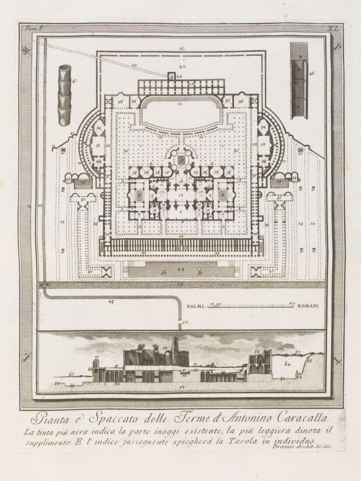 Plan and section of the Baths of Caracalla top image