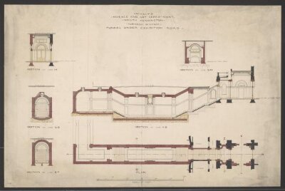 Drawing No2 - Science and Art Department - South Kensington - Permanent Buildings - Tunnel under Exhibition Road