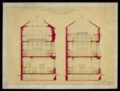 Designs for Library. Transverse sections