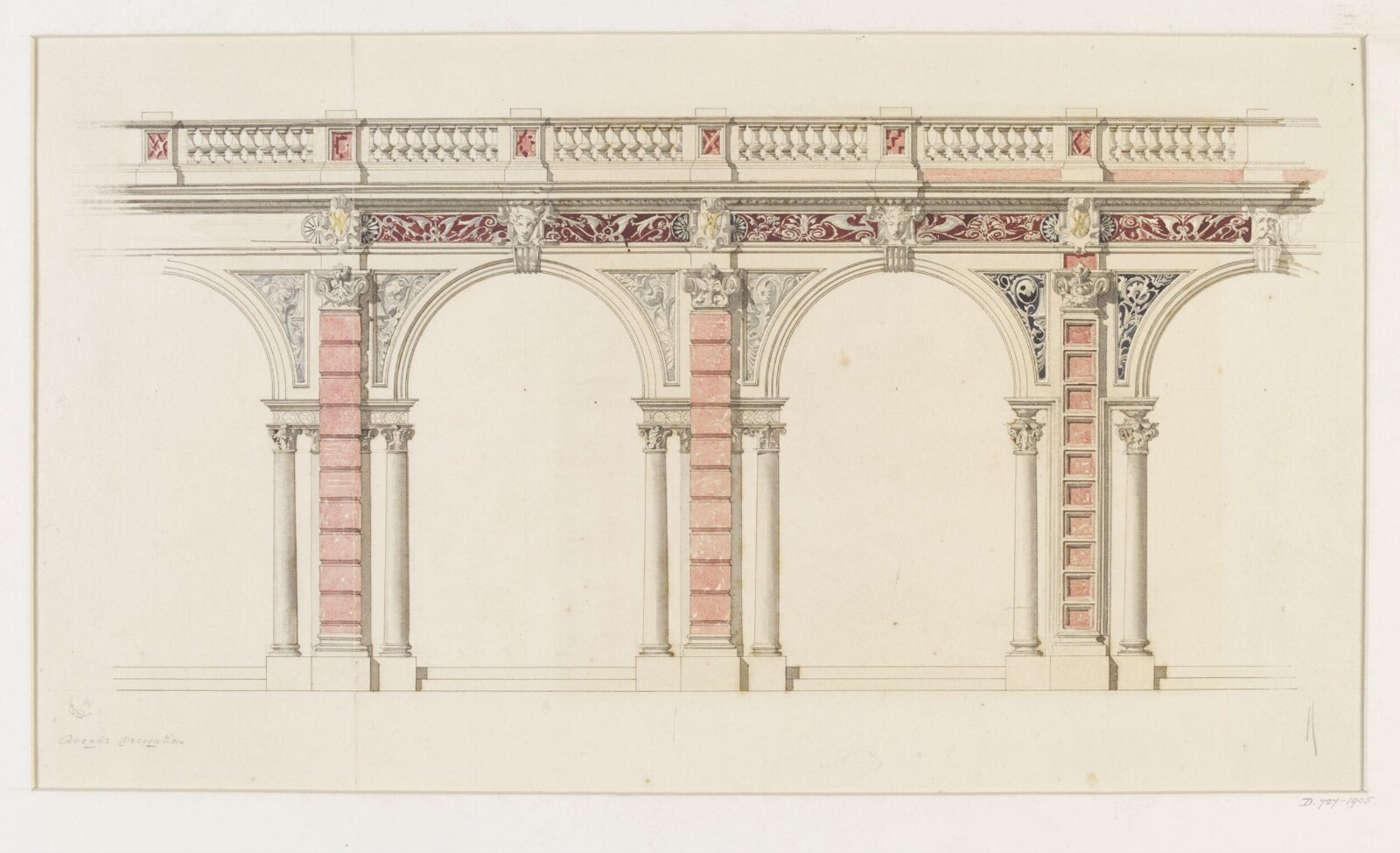 Arcade Decoration, Godfrey Sykes, mid 19th century
