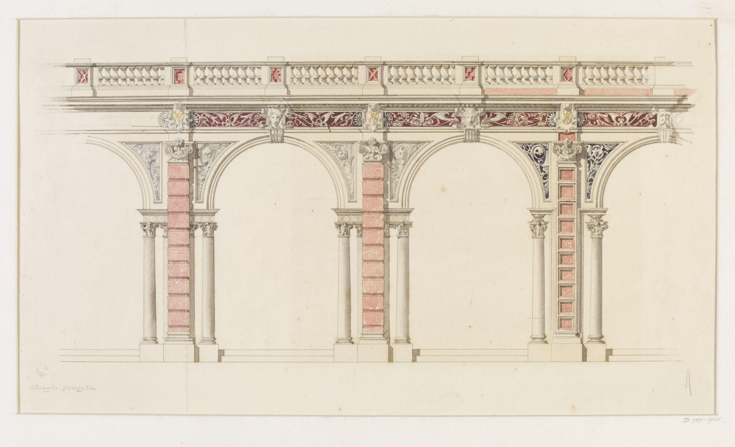 Arcade Decoration, Godfrey Sykes, mid 19th century
