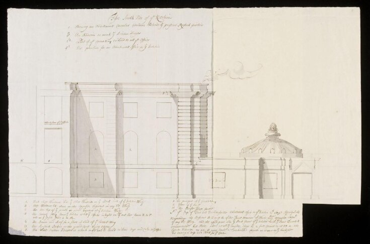 Elevation of the south side of the kitchen at Castle Howard, Yorkshire top image