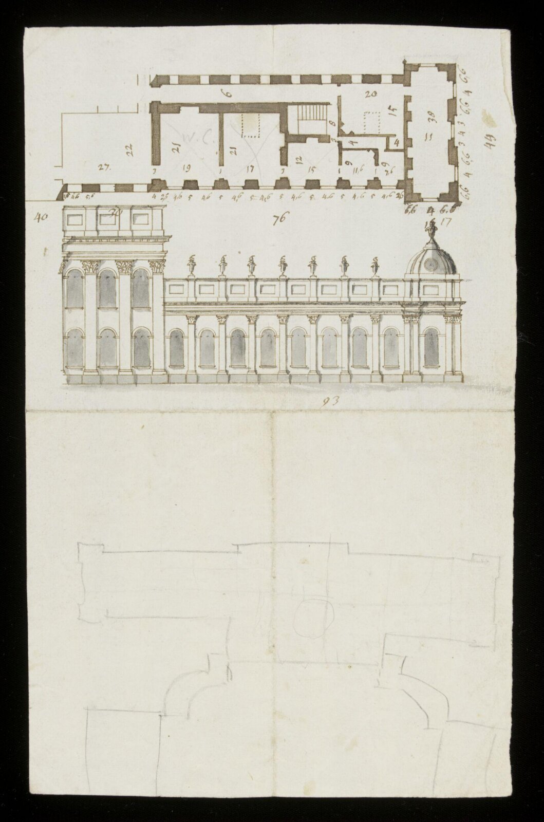 Drawing, John Vanbrugh, ca. 1700