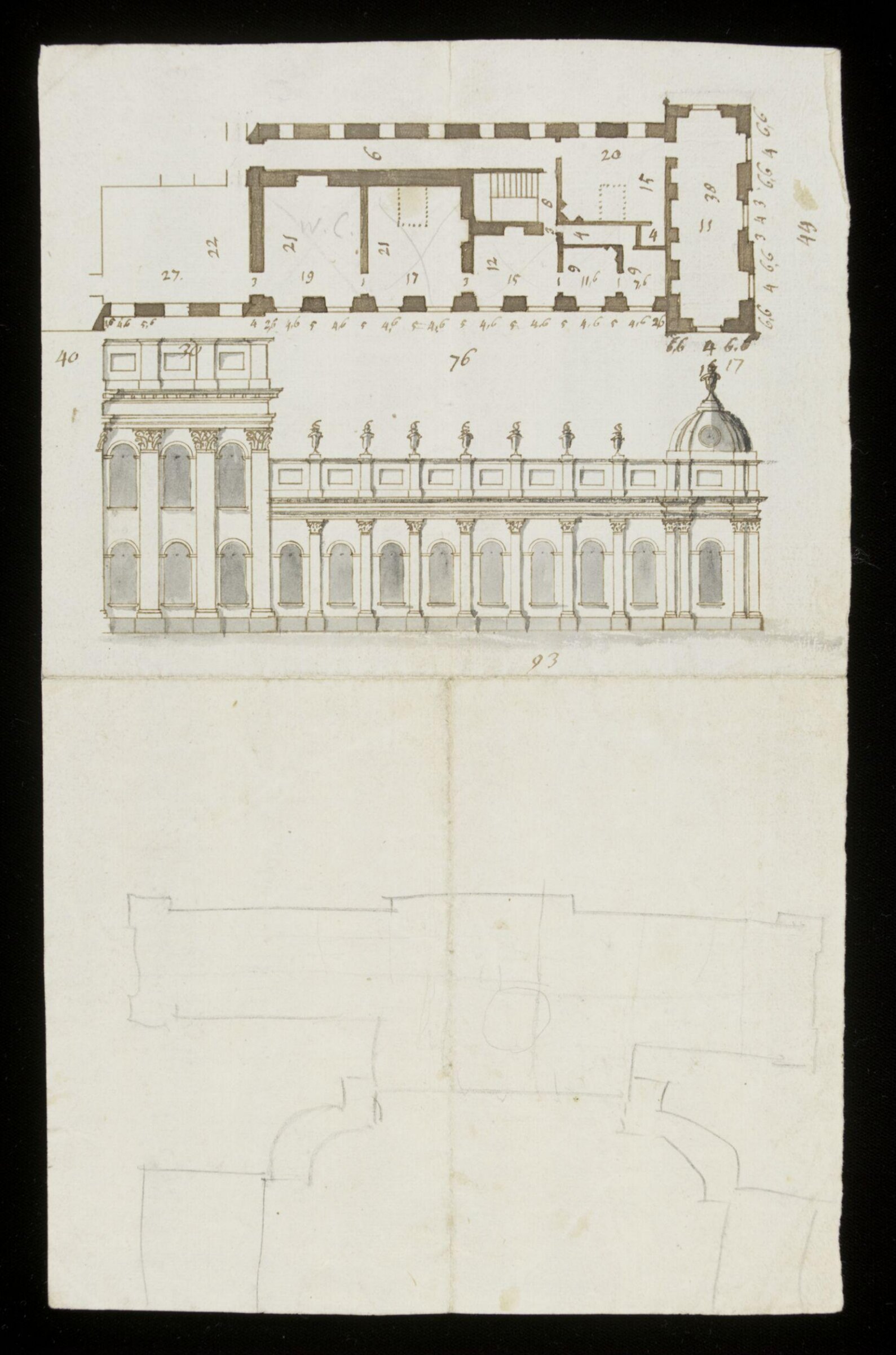 Drawing, John Vanbrugh, ca. 1700