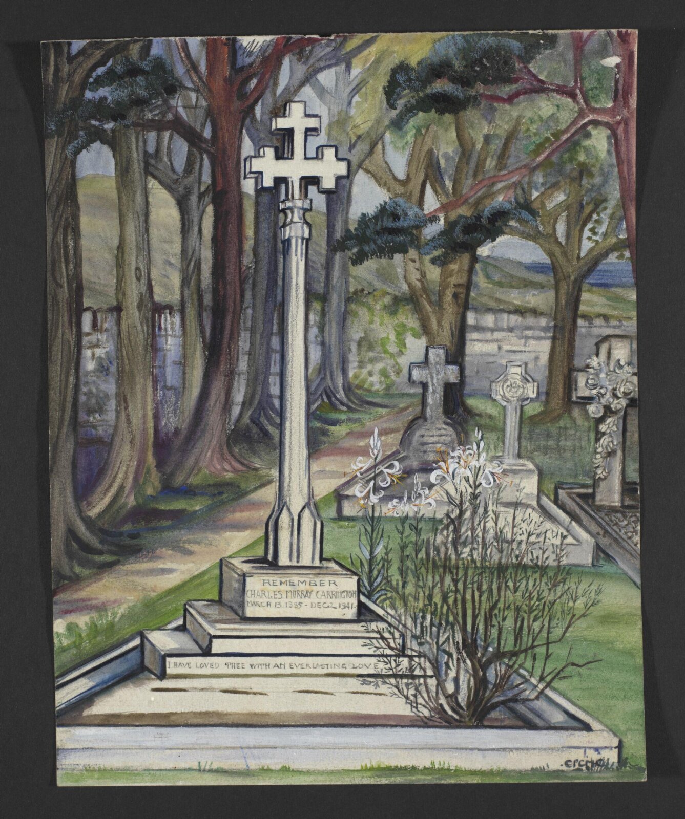 Murray Carrington's grave, Carmen Pedro, ca. 1942