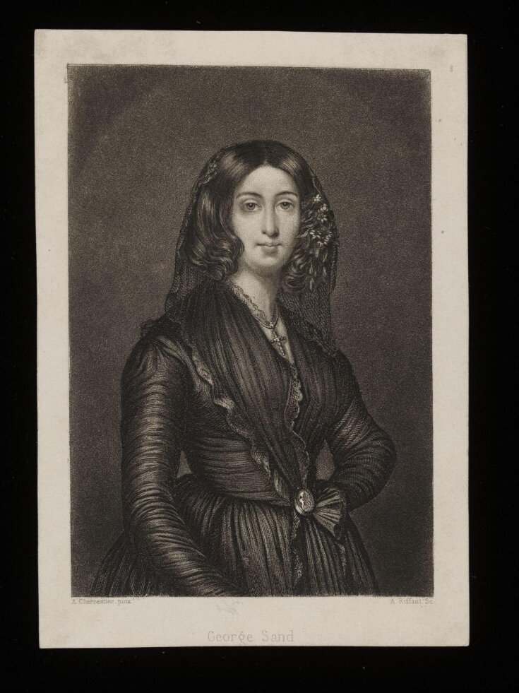 Portrait of George Sand, pseudonym for Amantine Lucile Aurore Dupin, Baroness Dudevant top image