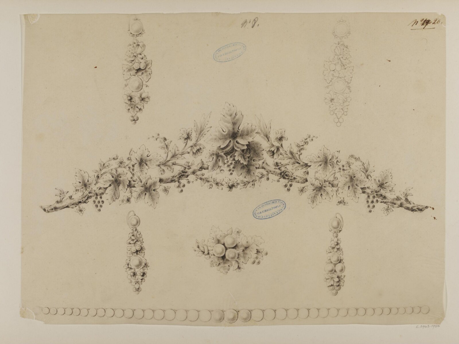 Drawing, Charles Christofle, mid 19th century