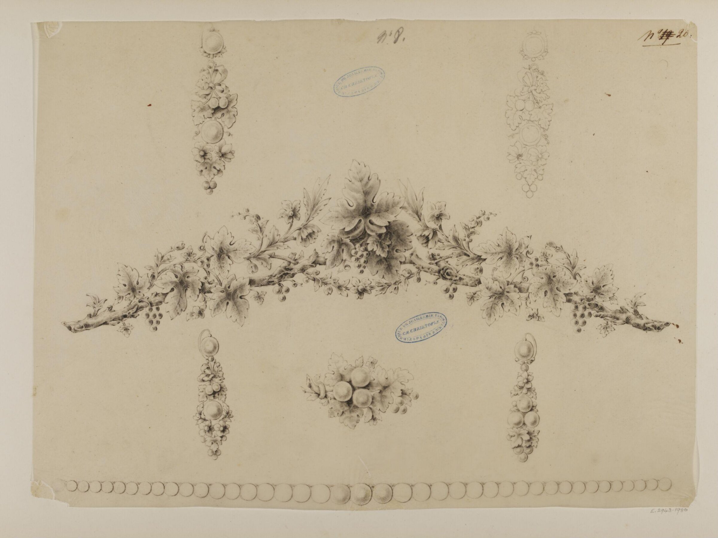 Drawing, Charles Christofle, mid 19th century