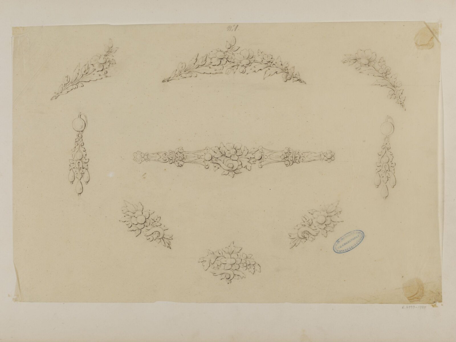 Drawing, Charles Christofle, mid 19th century