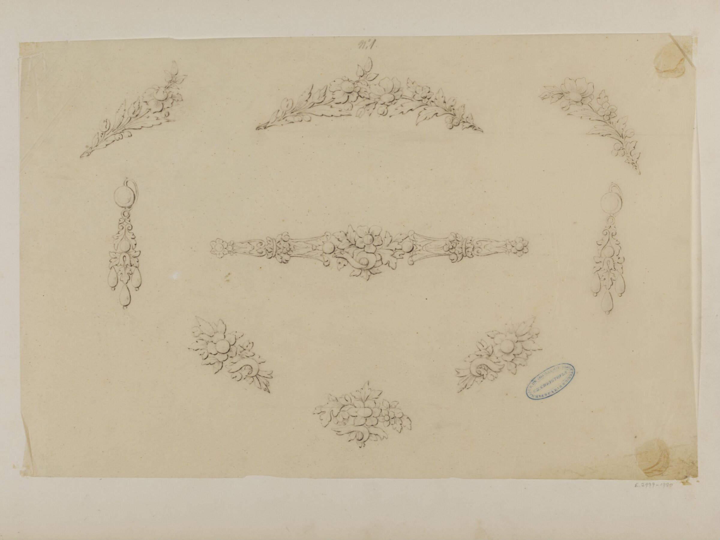 Drawing, Charles Christofle, mid 19th century