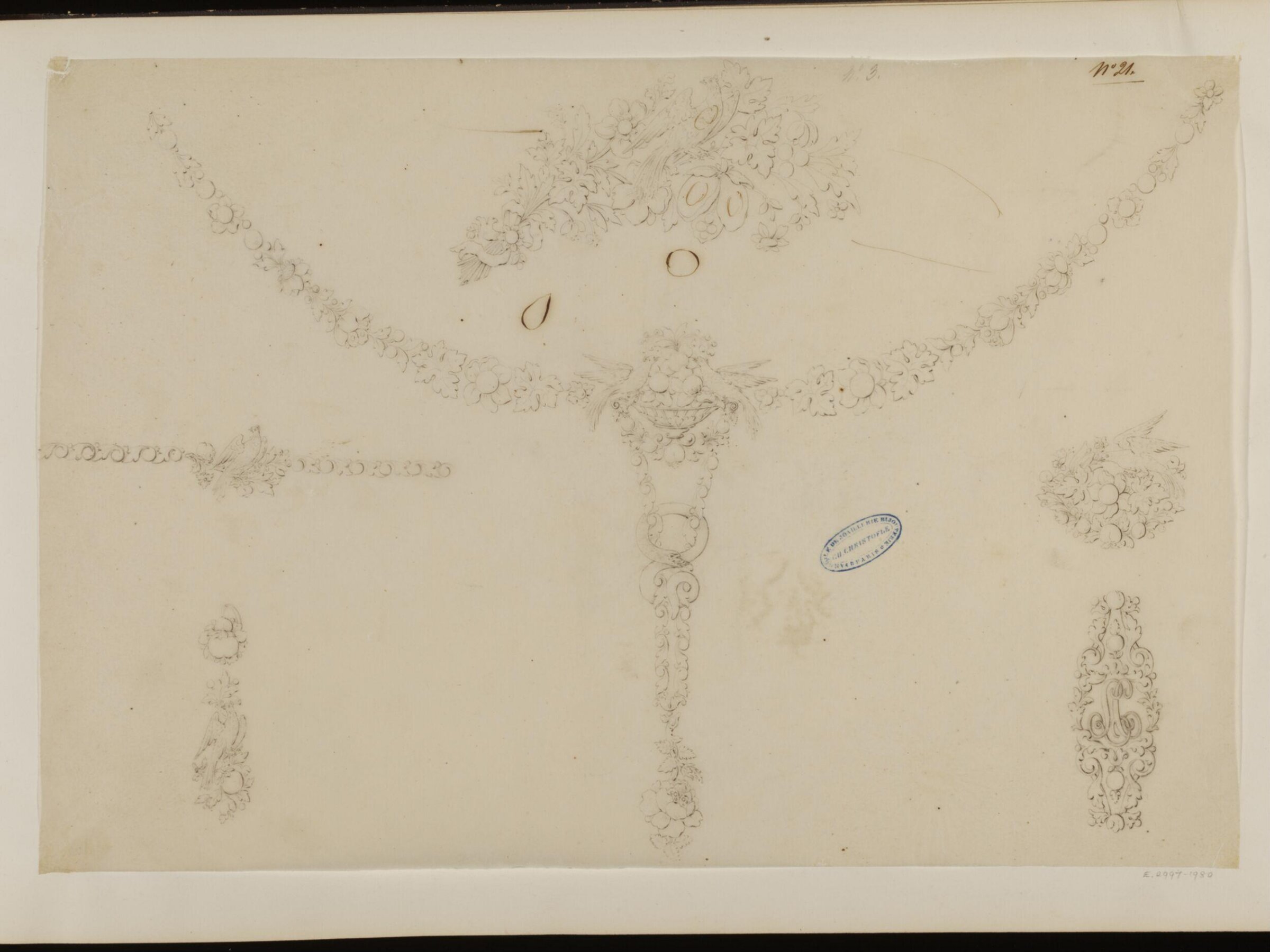 Drawing, Charles Christofle, mid 19th century