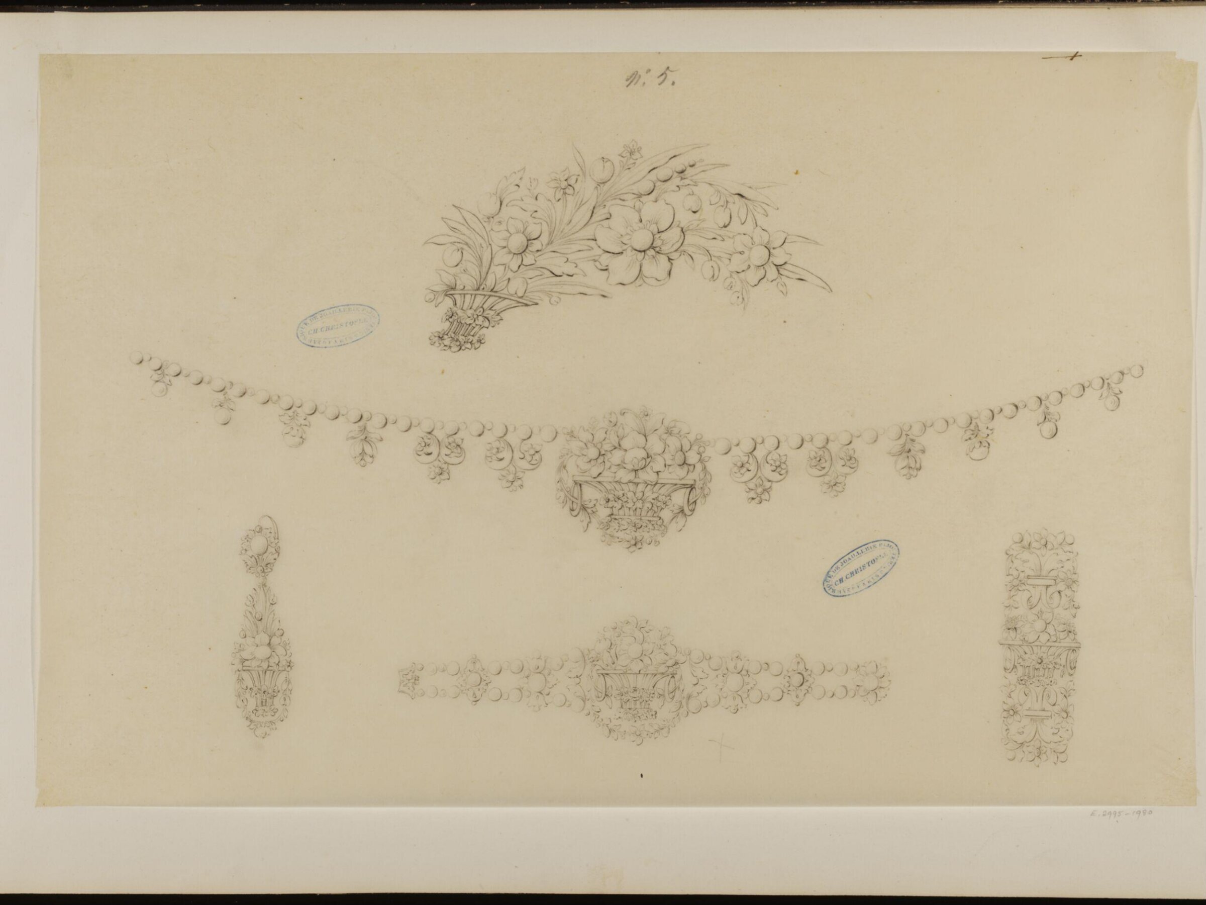 Drawing, Charles Christofle, mid 19th century