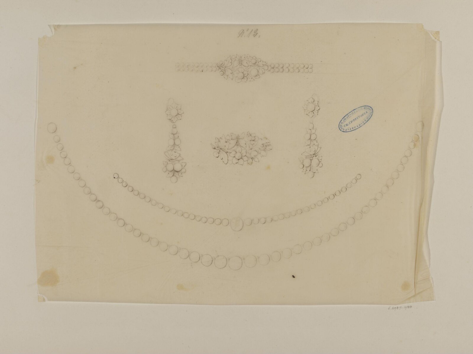 Drawing, Charles Christofle, mid 19th century