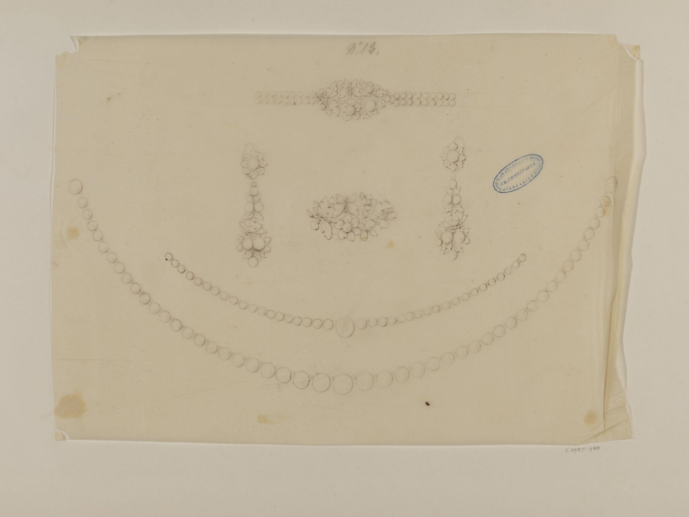 Drawing, Charles Christofle, mid 19th century