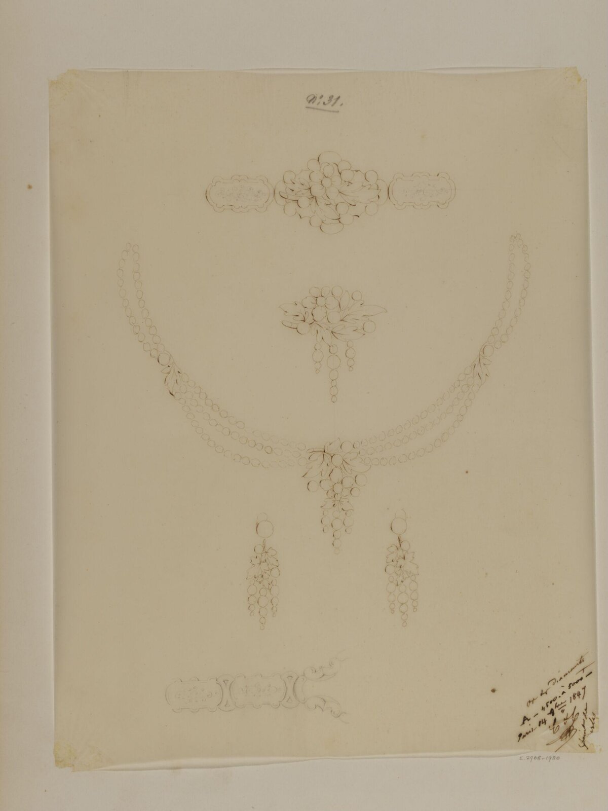 Drawing, Charles Christofle, mid 19th century