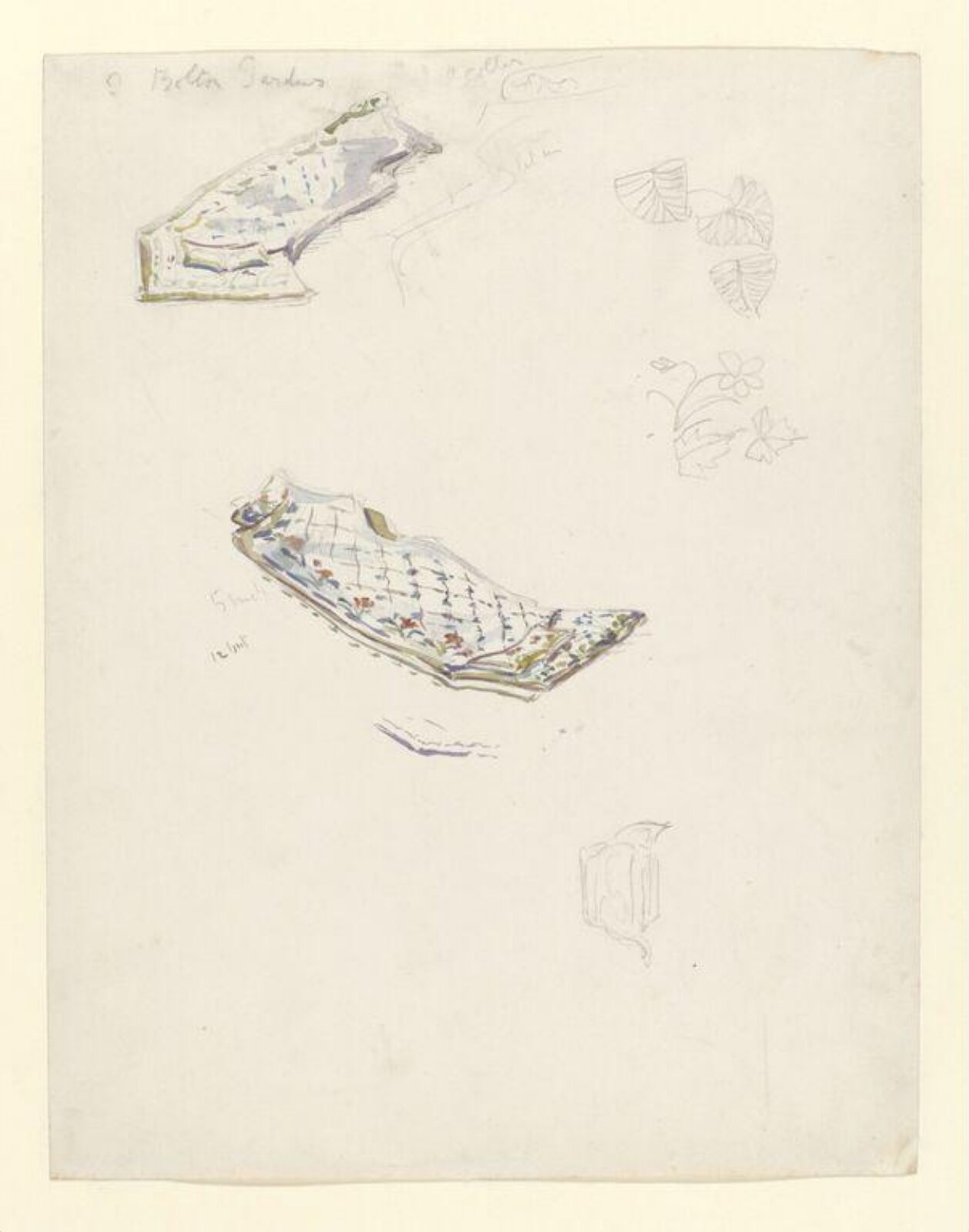 Studies for the Mayor's waistcoat, Beatrix Potter, 1902