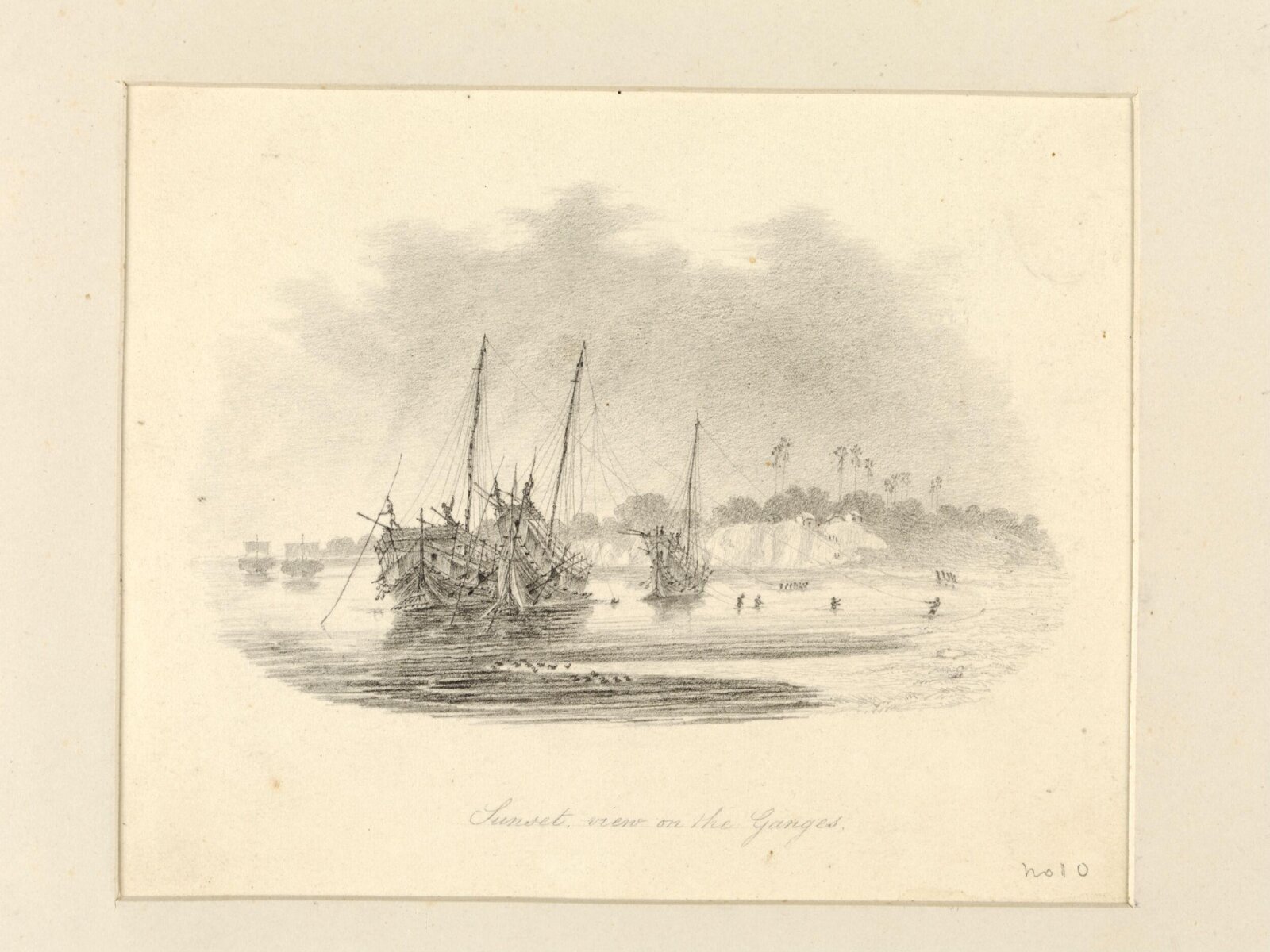 Sunset View on the Ganges, Robert Captain Smith, 1828-33