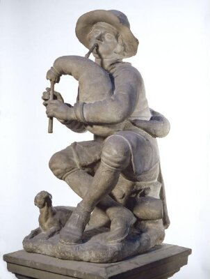 Boy Playing the Bagpipes, Caius Gabriel Cibber, ca. 1680-1690