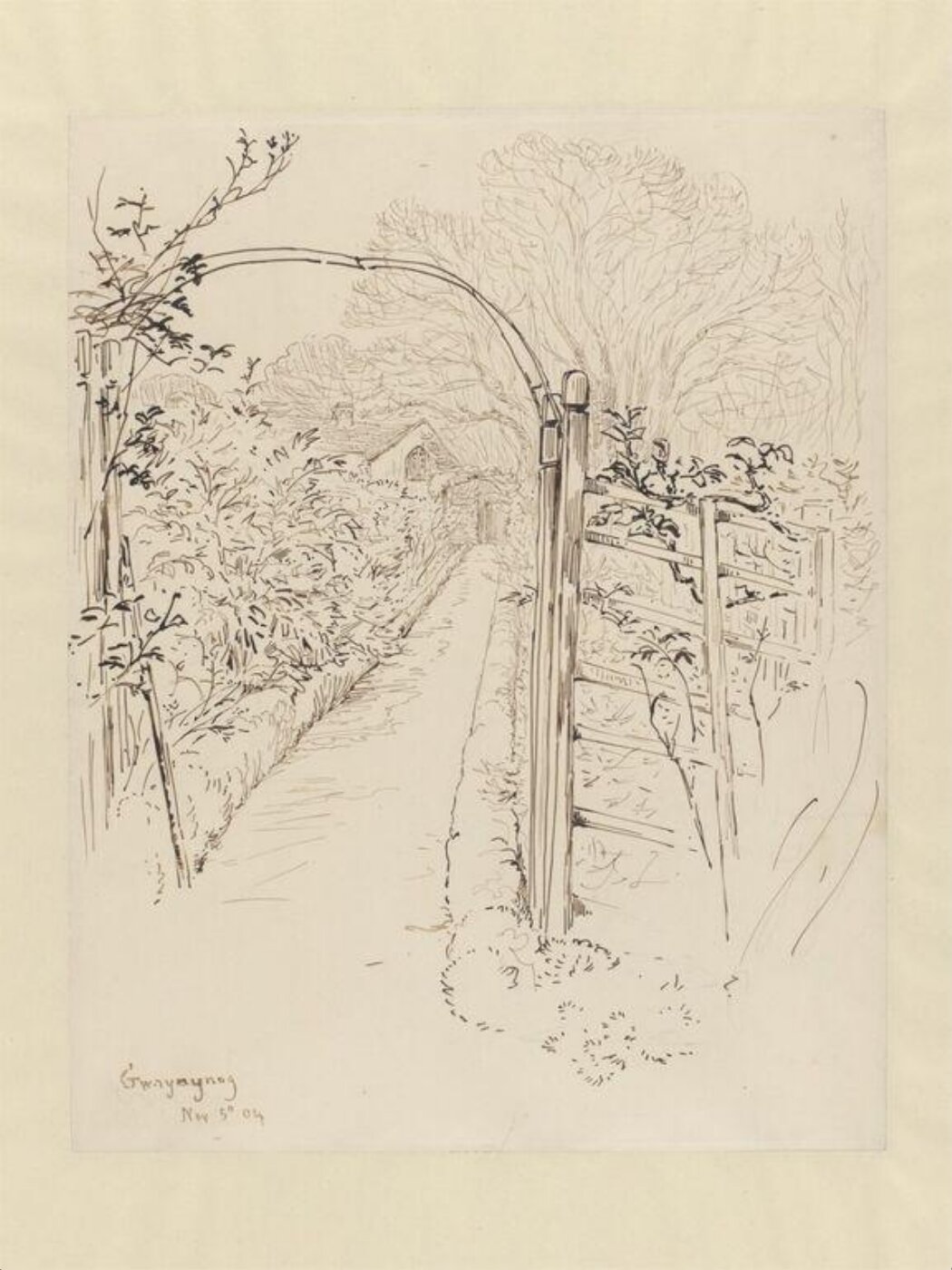 Potter, Beatrix, Sketch of the garden at Gwaynynog, Denbigh