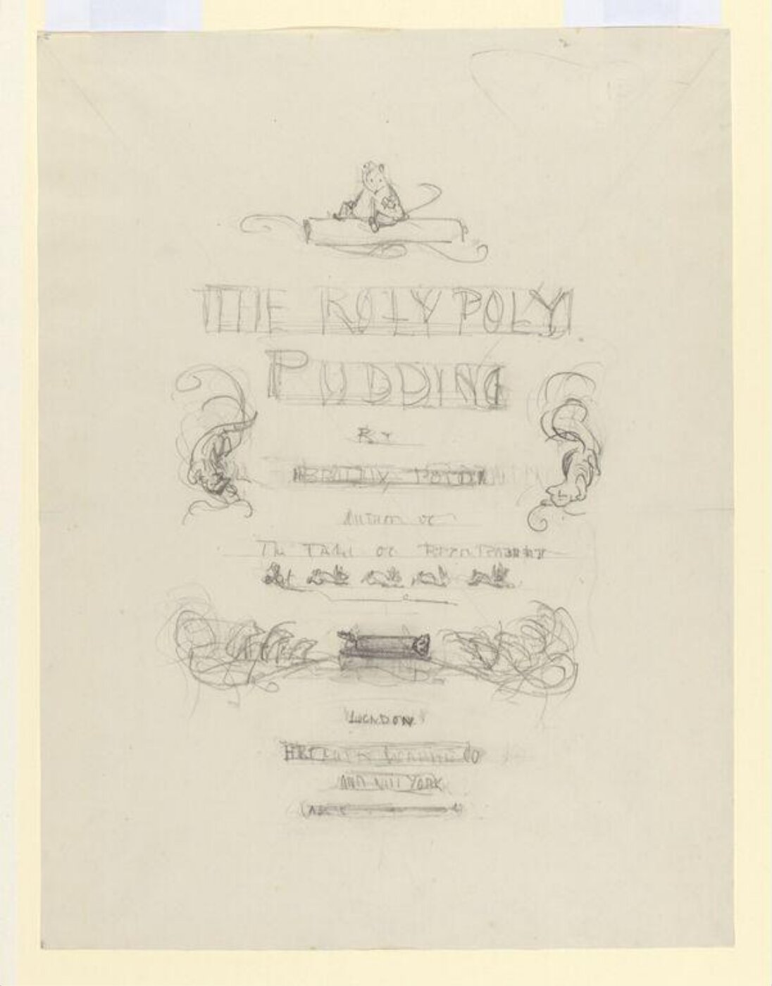 Potter, Beatrix, Title page design for The Roly-Poly Pudding