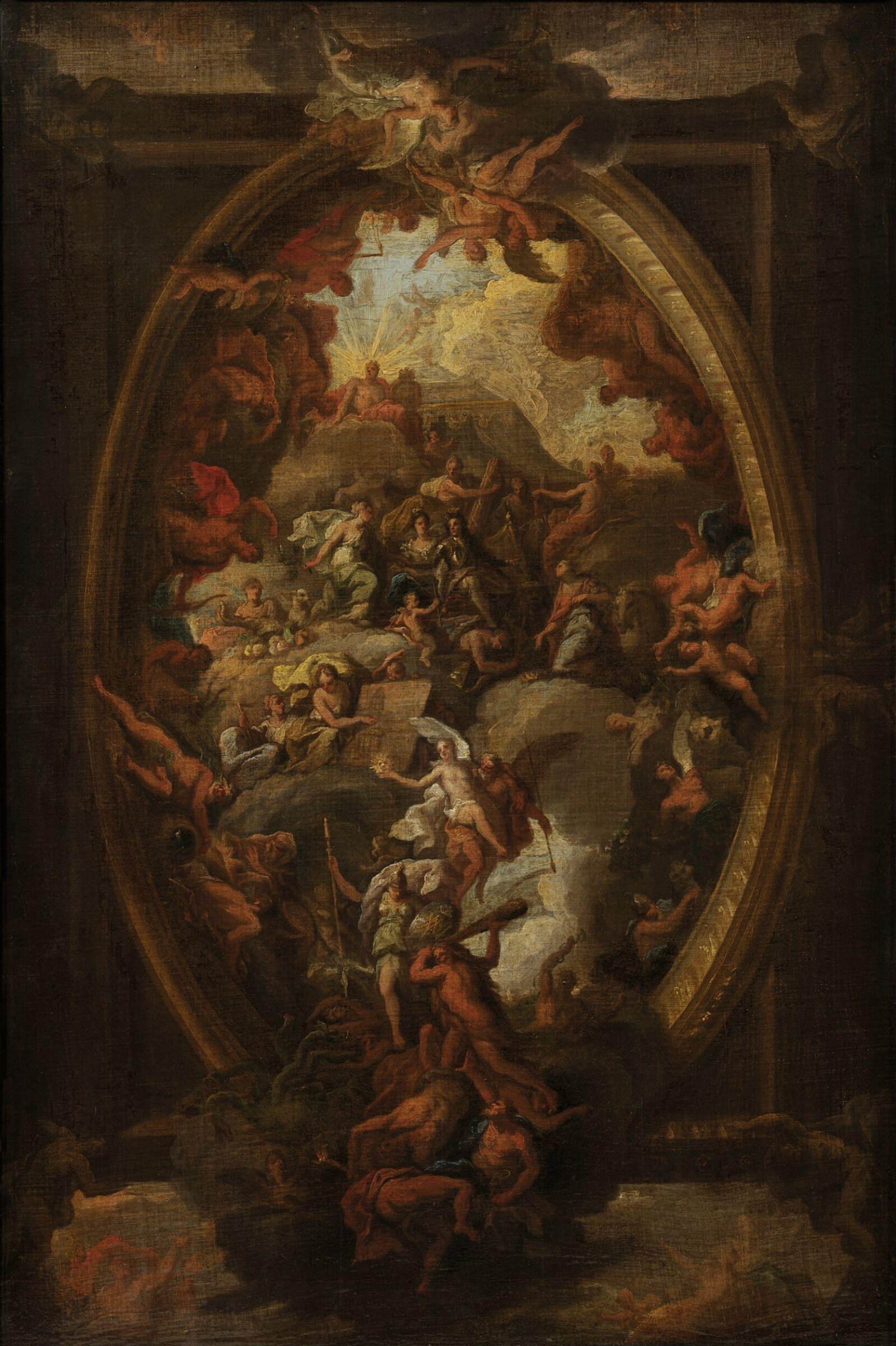 William and Mary Presenting the Cap of Liberty to Europe (sketch for the painted ceiling of the Great Hall, Greenwich Hospital), James Thornhill, ca. 1710