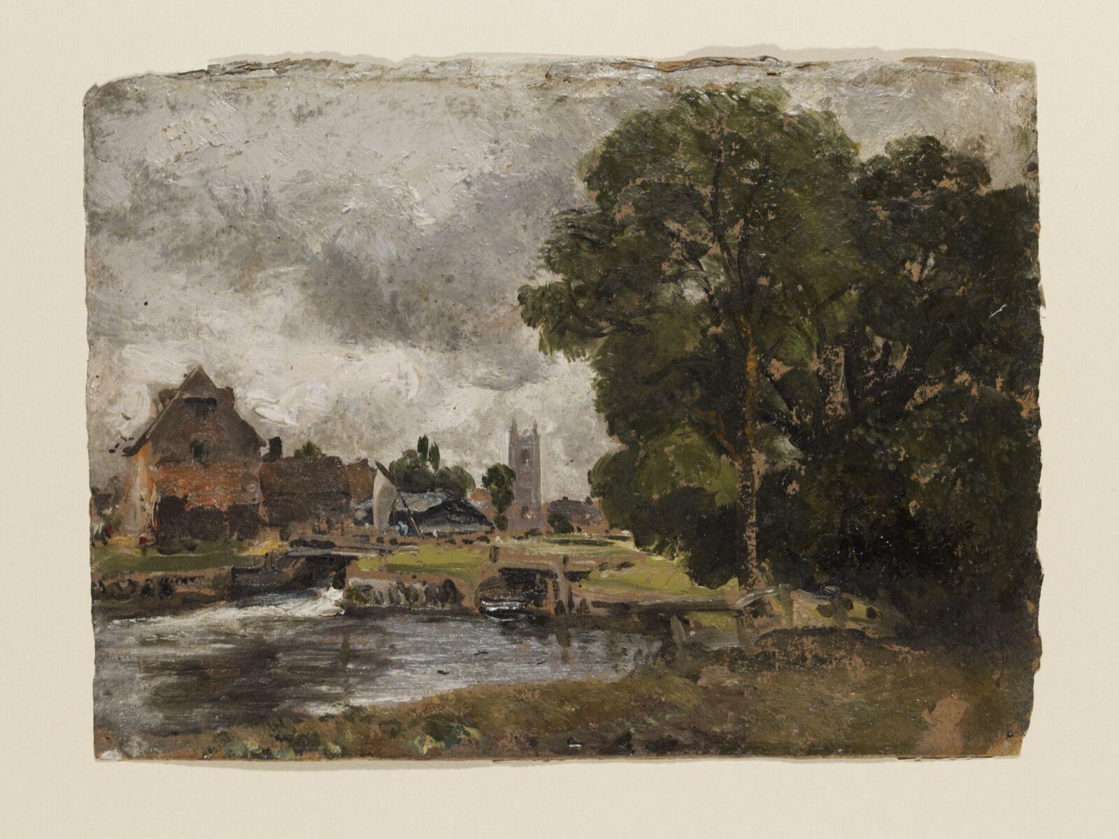 Dedham Lock and Mill, John Constable, ca. 1816